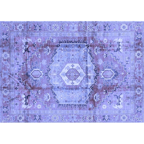 Ahgly Company Indoor Rectangle Abstract Blue Modern Area Rugs, 5' x 8'