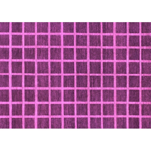 Ahgly Company Indoor Rectangle Checkered Purple Modern Area Rugs, 6' x 9'