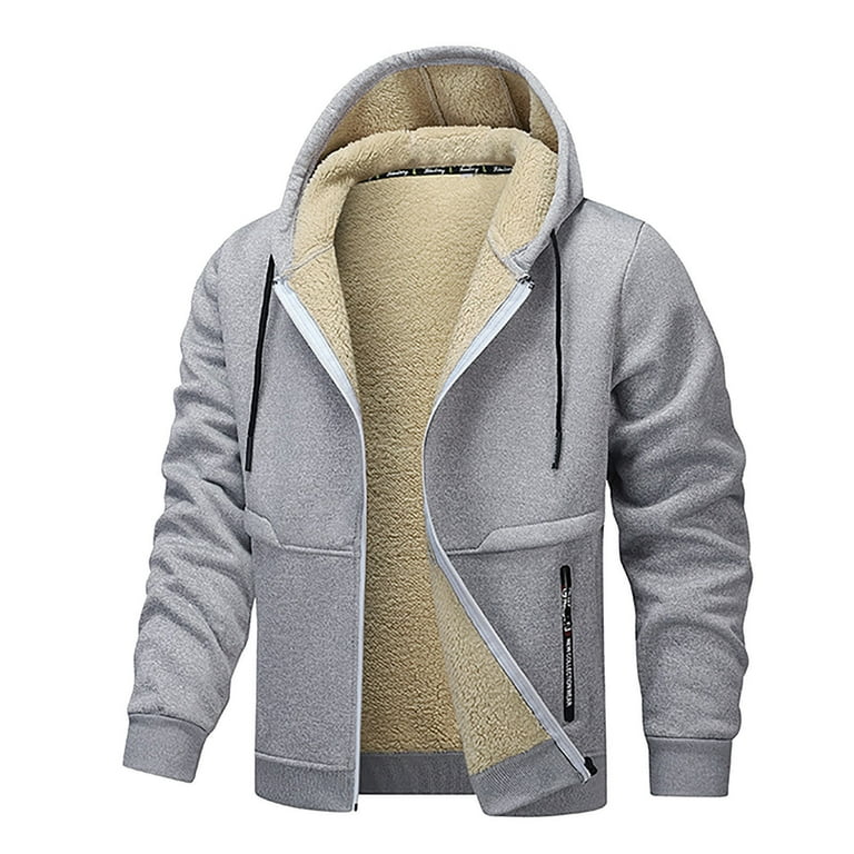 Yievot Men's 2 Piece Fleece Outfits Winter Thermal Hoodie Zip Up