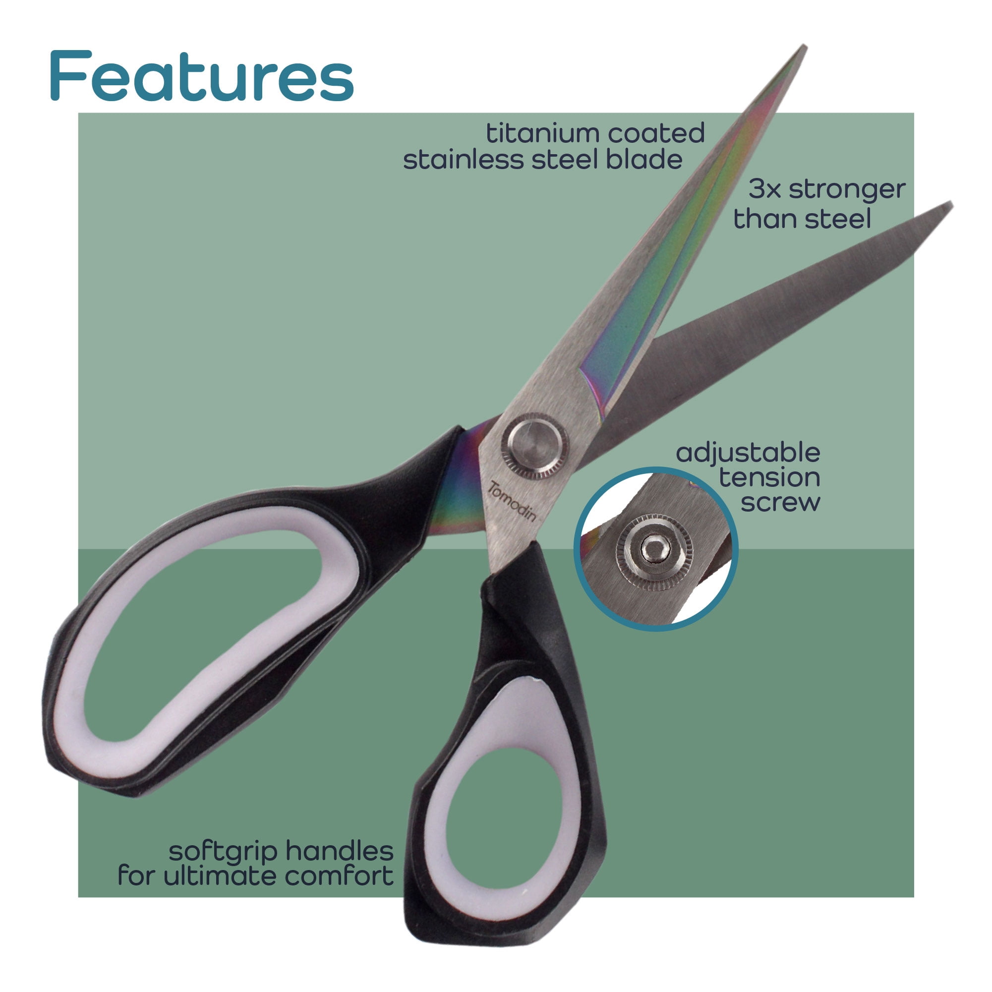JubileeYarn Forged Titanium Fabric Shears - 8.5" Black w/Grey - 10 Scissors