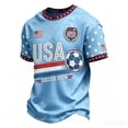 thumbnail image 3 of 2026 New USA Soccer Jersey Men, United States Jersey Soccer, Jersey USA Crew Neck Short Sleeve Football Shirt, USA Flag Soccer Jersey for Adult(Sky Blue, M), 3 of 5