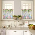 thumbnail image 4 of Kitchen Curtains Set, Spring Easter Kitchen Curtains and Valances Set, Gray Plaid Floral Botanical Easter Eggs Rod Pocket Tier Curtains 24 Inch Length for Cafe/Bedroom Windows, 4 of 6