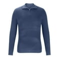 thumbnail image 3 of Knitted Sweaters for Men Big and Tall S-5X Plus Size Half Zippers Stand Collared Long Sleeve Tops Casual Solid Comfort Relaxed Sweater T-Shirts, 3 of 5