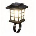 thumbnail image 2 of VMWMSSR Solar Powered Fence Post Lights,Waterproof Auto On Off Clip‑On Solar Lantern,Portable Outdoor Deck Railing Light For Patio Backyard Garden Yard Decoration(White Light-4.13"), 2 of 7