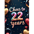 thumbnail image 7 of LUUFILx Cheer to 22 Years Party Banner Heart Balloons Backdrop Background Birthday Decoration Anniversary Celebration Photography Props Decorations, 7 of 7