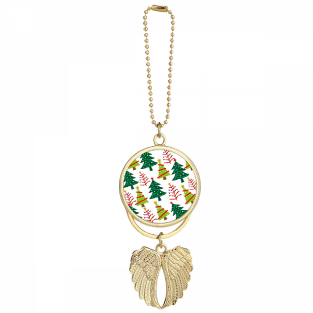 Merry mas Arbre Illustration Verte Porte-Clés Angel Pendentif Aile