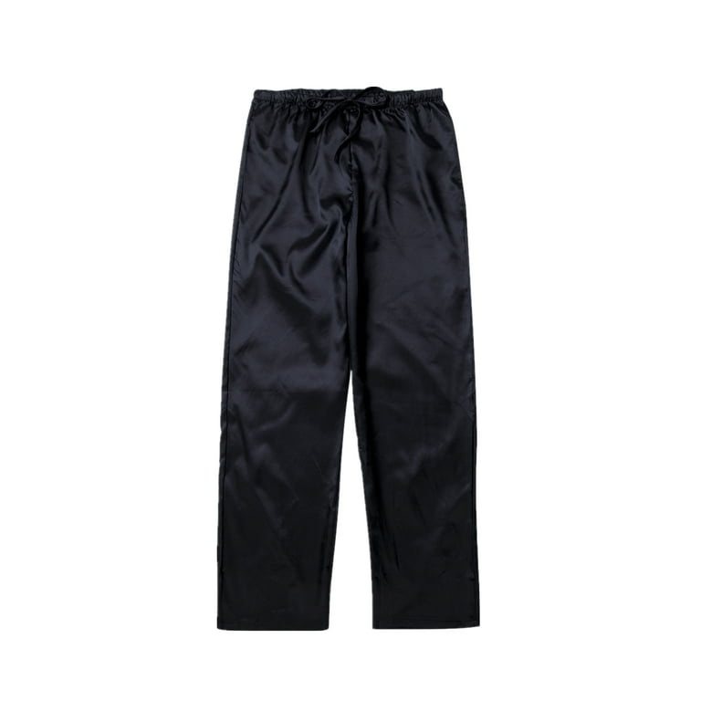 Black satin pj bottoms shop
