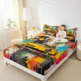 thumbnail image 4 of Feelyou Teens Street Graffiti Bed Sheets, Modern Watercolor Artwork King Sheets, Hip Hop Music Sheet Set, Super Cozy Room Decor, 4 Pieces, 4 of 7
