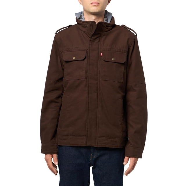 Chaqueta utilitaria con capucha Levi's de algodón canvas y sherpa, talla L