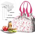 thumbnail image 4 of Pioneer Flower Floral Print Pattern Drawstring Lunch Bag Women - Drawstring Lunch Bag Insulated for Work Office - Stain-Resistant Large Lunchbags for Women with Multi-Pockets, 4 of 6