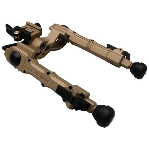 Accu-Tac WB-4 Bipod, Quick Detach 1913 Pick Rail Mount, FDE/Tan, Wide Body Design, Adjustable 4-Position Legs & Cant, Lightweight Aircraft Aluminum (TWBB-0400)