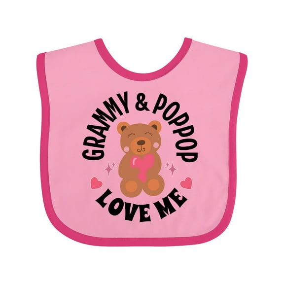 Inktastic Grammy and Poppop Love Me Bear Girls Baby Bib