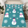 thumbnail image 2 of Homewish Xmas Snowman 4 Pieces Queen Sheet Sets For Teens Boys Girls,White Snowflake Ultra Soft Flat Sheet,Merry Christmas Queen Fitted Sheet,Ultra Soft Home Decor, 2 of 7