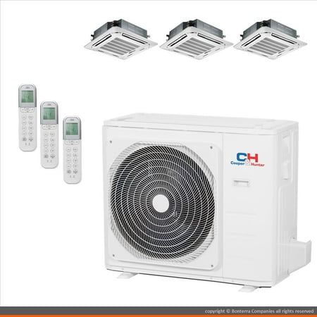 Cooper & Hunter Mini Split AC Heat Pump Ductless 3 Zone 9000 18000 18000 BTU 23 Seer