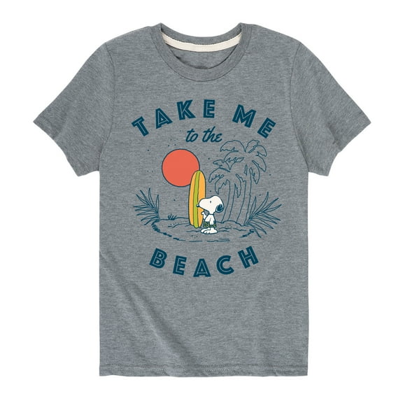 Peanuts - Take Me To The Beach - Toddler And Youth Short Sleeve Graphic T-Shirt