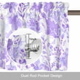 thumbnail image 6 of Purple Flowers Kitchen Curtain Valances for Windows Farmhouse Short Curtains, Watercolor Summer Botanical Floral Rod Pocket Valance Curtain for Bedroom Cafe Living Room, 6 of 8