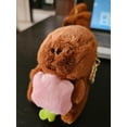 thumbnail image 2 of Llavero de Capibara Zanahoria Rosa, peluche colgante, 2 of 4