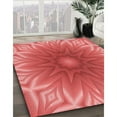 thumbnail image 3 of Ahgly Company Machine Washable Indoor Round Transitional Red Area Rugs, 3' Round, 3 of 7