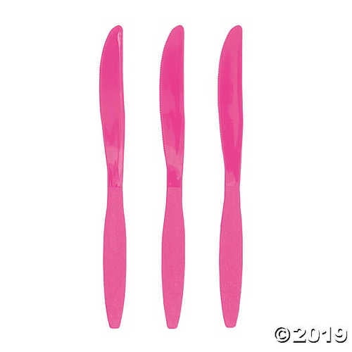 Hot Pink Plastic Knives