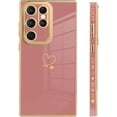thumbnail image 4 of for Samsung Galaxy S23 Ultra 5G Case Love Heart Plating, Cute Pattern Luxury Elegant Cover for Girls Women, Camera Protector TPU Full Body Protection Case-Pink, 4 of 5