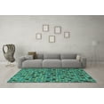 thumbnail image 3 of Ahgly Company Machine Washable Indoor Rectangle Abstract Turquoise Blue Modern Area Rugs, 5' x 8', 3 of 4