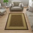 thumbnail image 4 of Ottomanson Border Area Rug 5' x 6'6" - Non Slip Low Pile Carpet, Brown, 4 of 8