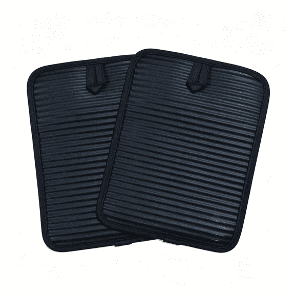 Pot Holders For Kitchen,Ribbed Soft Silicone Pot Holder 2-Pack Set, Matte Black, 7"x9"