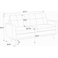 thumbnail image 5 of Timbernest 67.7" Loveseat Sofa, Mid-Century Loveseat Couch with Wooden Legs, Blue Gray Tufted Upholstery, 5 of 9