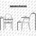 thumbnail image 2 of 2xhome Set of 2 Transparent Modern Plastic Dining Chairs with Arms Stackable Clear Acrylic Vanity Contemporary Accent Side Armchairs, Smoke, 2 of 6