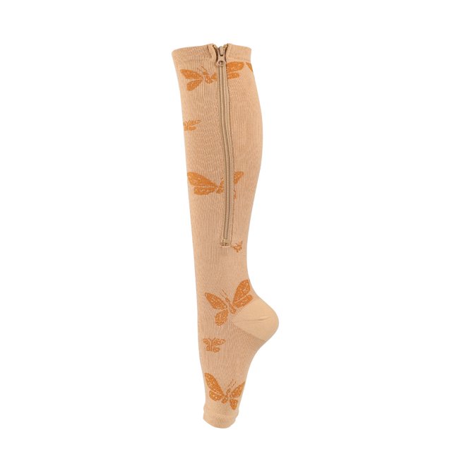 Calcetines de compresión con cremallera Calcetines hasta la rodilla de pantorrilla Calcetines de compresión con punta abierta para caminar Correr Senderismo y uso deportivo Fridja nalpqowj3877