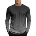 thumbnail image 2 of Tawop T Shirts for Man Crew Neck Long Sleeve Graphic Gradient Workout Casual Gray L, 2 of 5