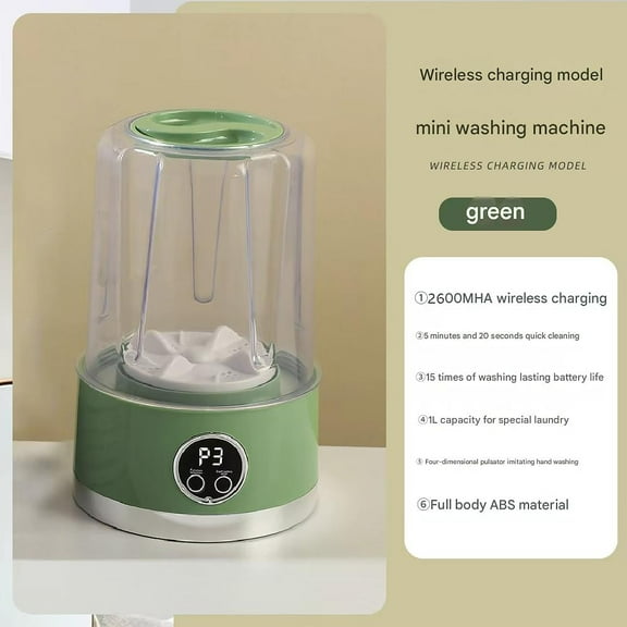 Smart Laundry Cup, Mini Underwear Washing Machine, Wireless Portable Laundry Cup, with LCD Display, for Small Clothes Apartment, Home, Hotel and Camping
