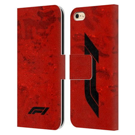 Head Case Designs Officially Licensed Formula 1 F1 Graphics Red Leather Book Wallet Case Cover Compatible with Apple iPhone 6 / iPhone 6s