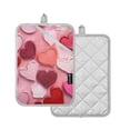 thumbnail image 2 of Pink Heart Painted with Paint Oven Mitts Pot Holders 2 pcs Heat Resistant for Kitchen Baking Grilling, 2 of 7