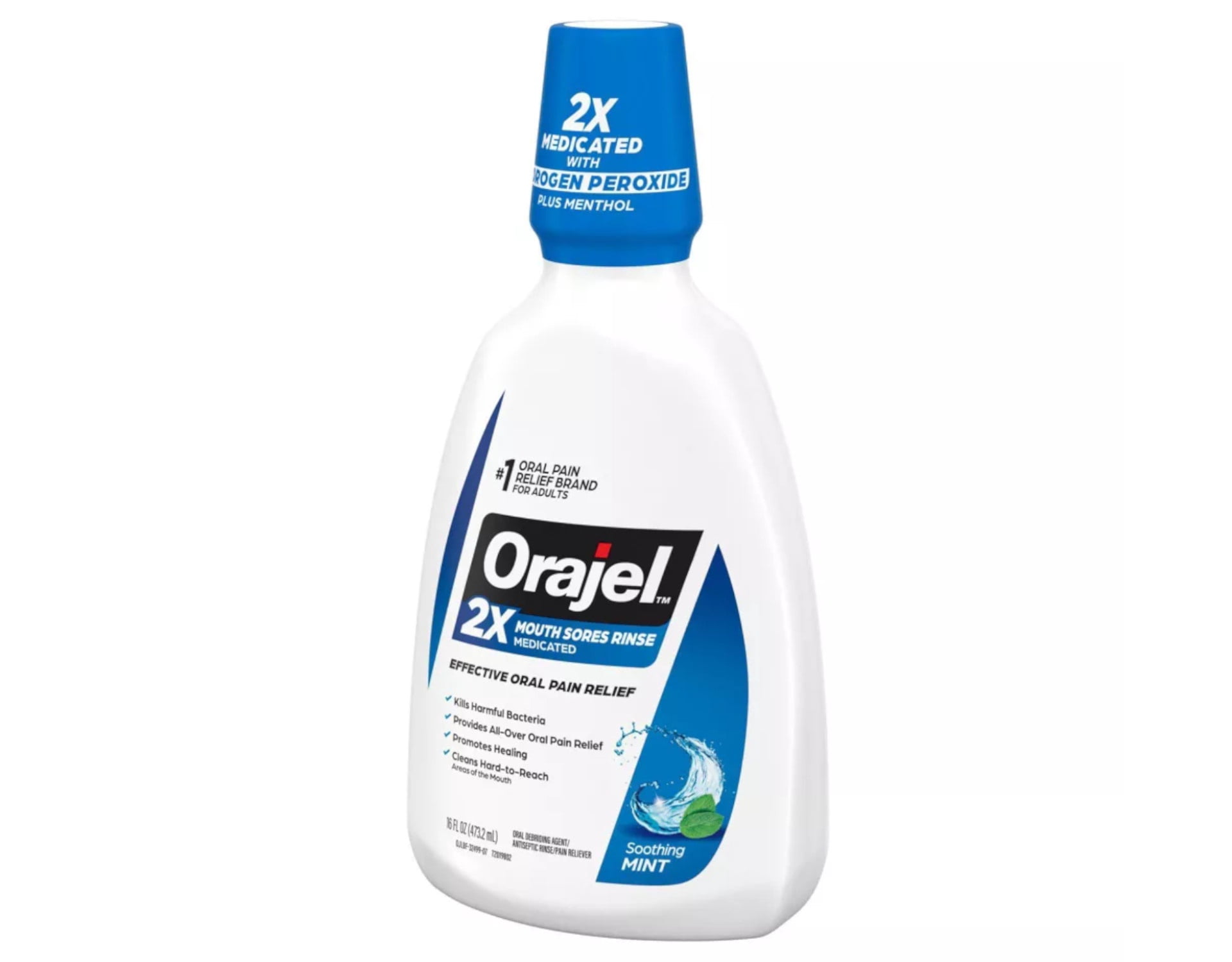 Orajel Antiseptic Mouth Sore Rinse 16 oz (Pack of 3)