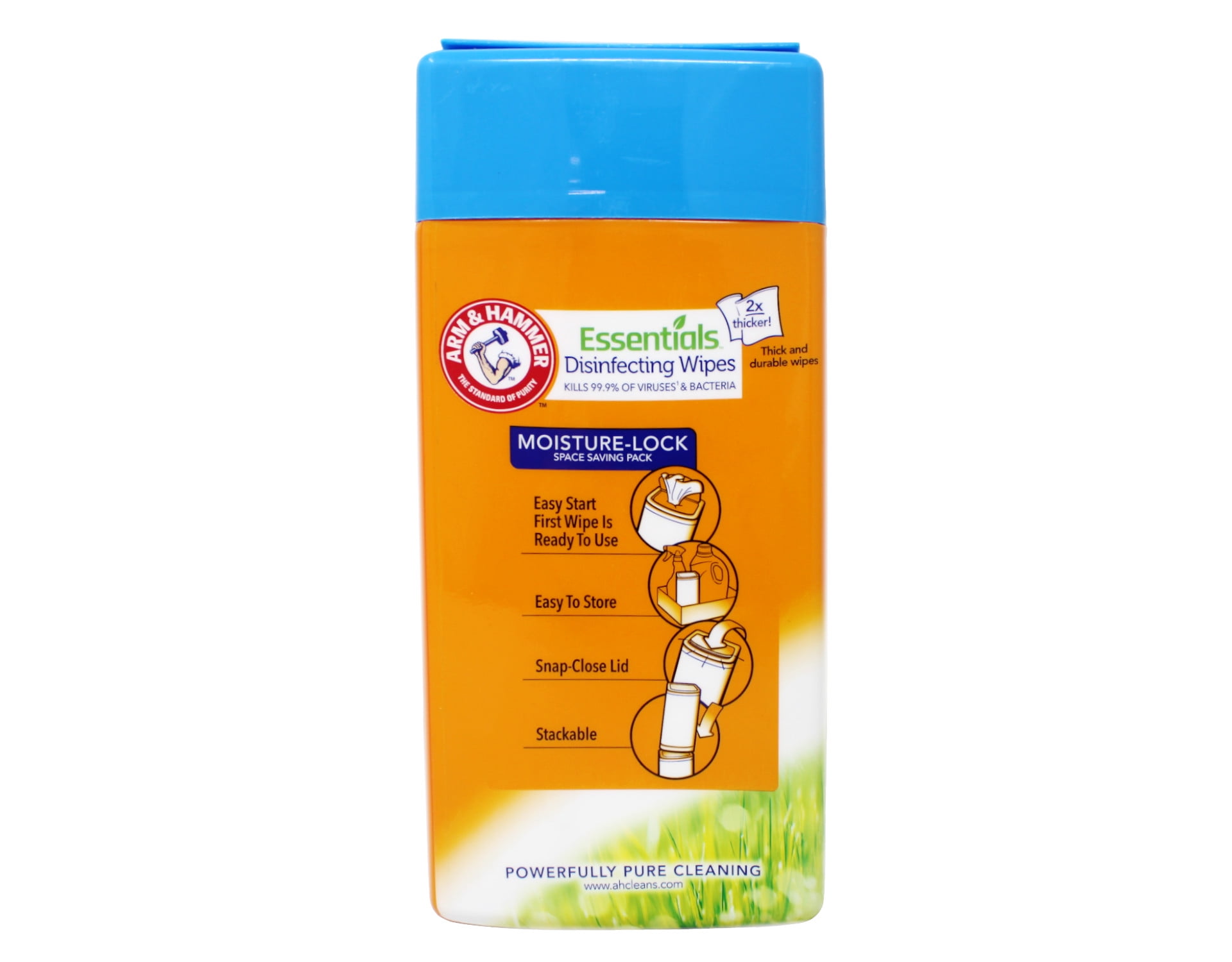 Arm & Hammer Essentials Disinfecting Wipes, Renewing Rain Scent 110Ct, Bleach-Free, Kills 99.9% of Viruses & Bacteria - 4 Pack