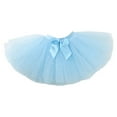 thumbnail image 2 of Huowey Girls Carnival Dance Tutu Skirt Sequins Glitter Cute Bow Layered Ballet Party Trendy Tulle Mini Skirt,Blue,4-8 Years, 2 of 4