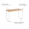 thumbnail image 3 of Modern Maple Table Desk With White Metal U Shaped Legs, 3 of 5