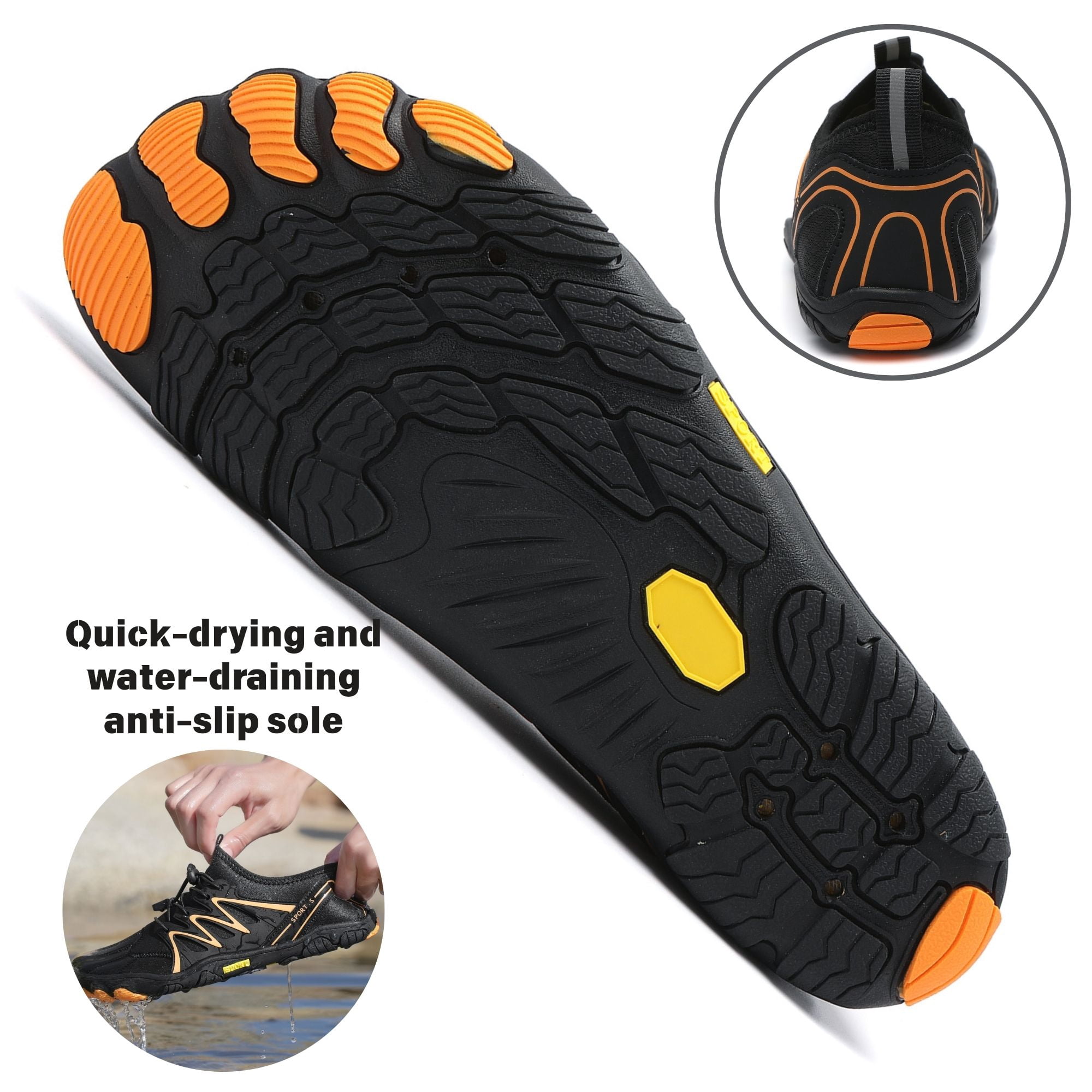 BERANMEY Barefoot Shoes for Women & Men Wide Toe Box Hiking Water Shoes Non-Slip Breathable Swim Surf Shoes for Beach Pool Aqua Running & Walking Fast Drainage & Waterproof Design