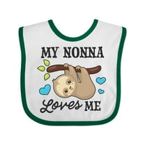 Inktastic My Nonna Loves Me with Sloth and Hearts Boys or Girls Baby Bib