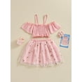thumbnail image 4 of Bagilaanoe 2Pcs Toddler Baby Girls Summer Clothes Short Sleeve Crop Tops + Tulle Tutu Skirt 12M 18M 24M 3T 4T 5T Kids Casual Skirt Set, 4 of 9