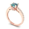 thumbnail image 2 of Clara Pucci 14K Rose Gold 1.47ct BlueMoissanite Solitaire with Accents Ring, 2 of 8