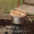 thumbnail image 1 of Tapas Para Macetas Cubierta de olla de madera de bambú para acampar Sierra Bowl con asas para picnic al aire libre, 1 of 4