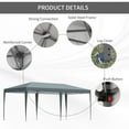 thumbnail image 4 of Outsunny 10' x 20' Pop Up Canopy Tent, Heavy Duty Tents for Parties, Outdoor Instant Gazebo Sun Shade Shelter with Carry Bag, for Catering, Events, Wedding, Backyard BBQ, Gray, 4 of 9