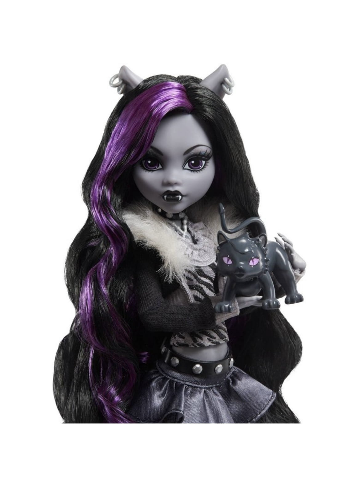 Monster High Reel Drama Clawdeen Doll - Black and White Clawdeen