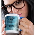 thumbnail image 2 of 3drose, Blue Christian Quote Typography I Will Put My Trust in Him, 15oz Two-tone Blue Mug, 2 of 6