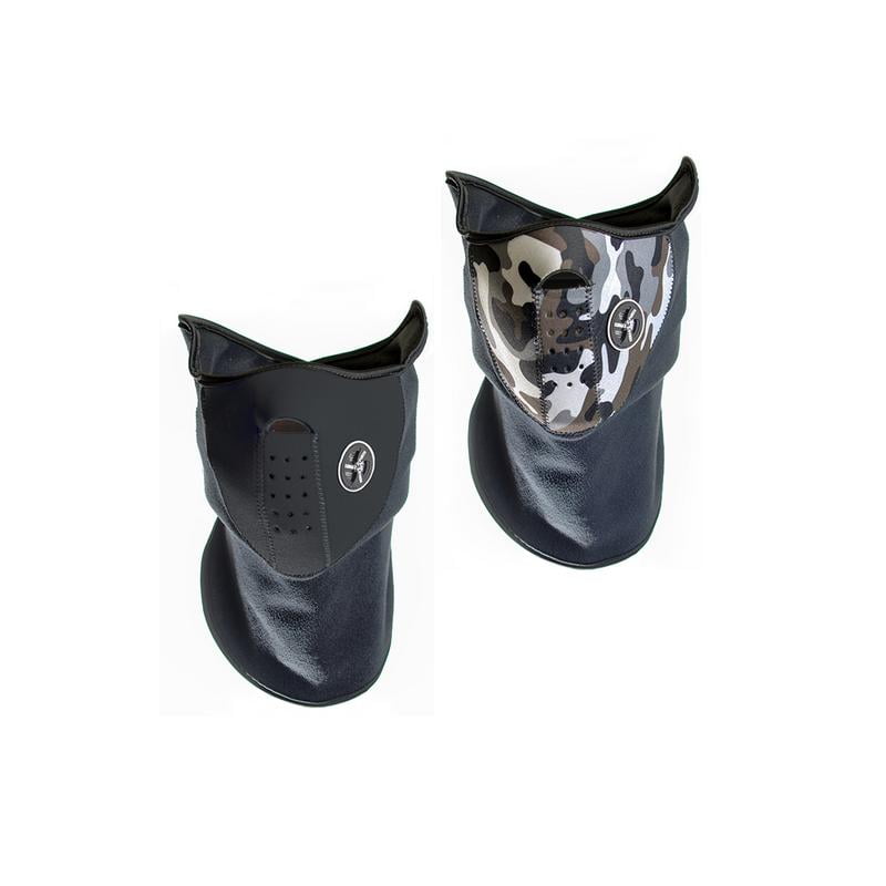 Sport Force Face and Neck Ski Mask-(Two Pack Black and Camo by Unbranded