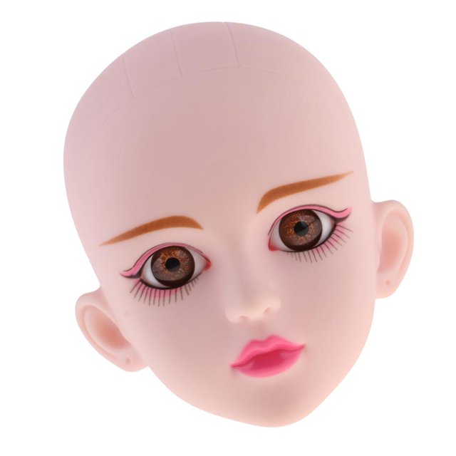 Cabeza de Cabeza de Femenina Cabeza de Escultura Partes Del Cuerpo Ojos 3D para 1/4 Si, Kurhn, Muñeca de ojos CUTICAT Cabeza de práctica de muñeca BJD