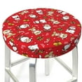 thumbnail image 3 of Fotbe Christmas Santa Cartoon Snowman A Stool Covers Round,Waterproof Round Bar Stool Covers Bar Chair Covers Washable Stool Cushion Slipcover for 12-14 Inch Chair-, 3 of 7