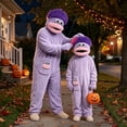 thumbnail image 7 of Silly Goofy Onesie for Kids- Frog Onesie Funny Monster Pajamas Fleece Jumpsuit Hooded 2026 Fashion Cozy Relaxed Fit Plush Loungewear,with Comb and Shoes Included Light Purple 4-5 Years, 7 of 7